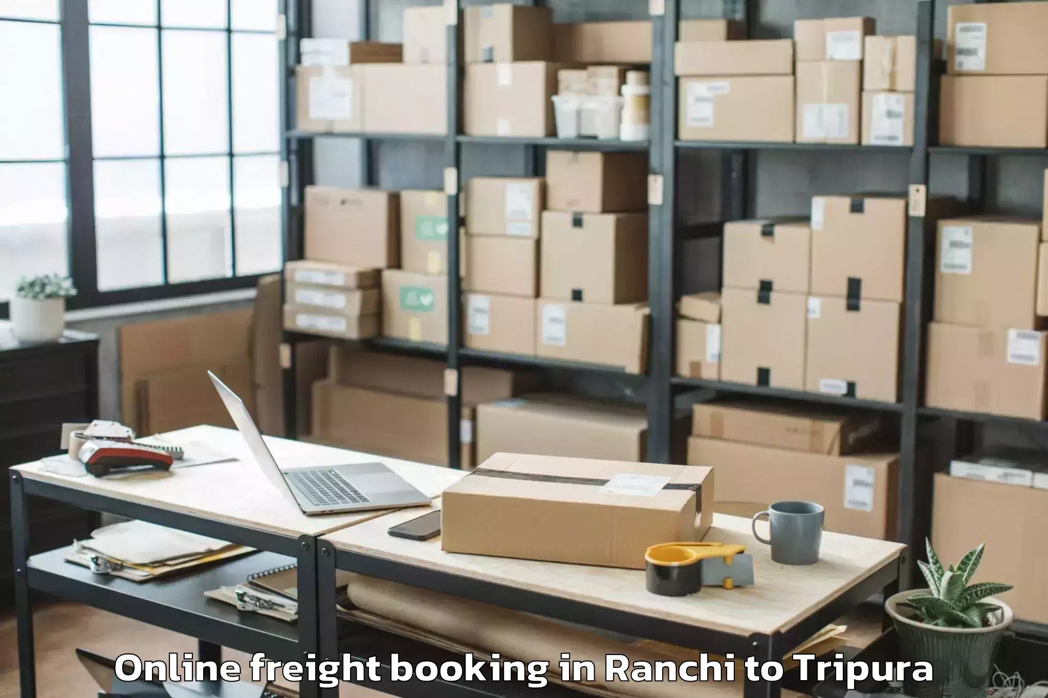 Affordable Ranchi to Agartala Airport Ixa Online Freight Booking